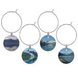 Misty Alaskan Sea in Shades of Blue Wine Charm