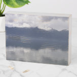 Misty Alaskan Sea in Shades of Blue Wooden Box Sign