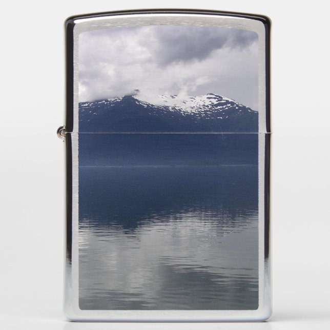 Misty Alaskan Sea in Shades of Blue Zippo Lighter (Front)