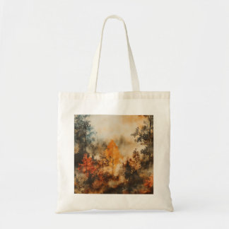 Misty Autumn Forest Tote