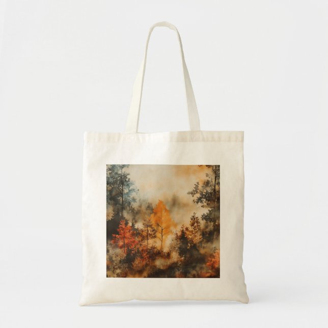Misty Autumn Forest Tote (Front)