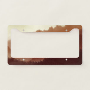 Misty Autumn Forested Mountains License Plate Frame
