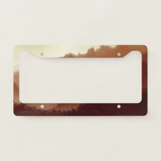 Misty Autumn Forested Mountains License Plate Frame