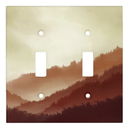 Misty Autumn Forested Mountains Light Switch Cover