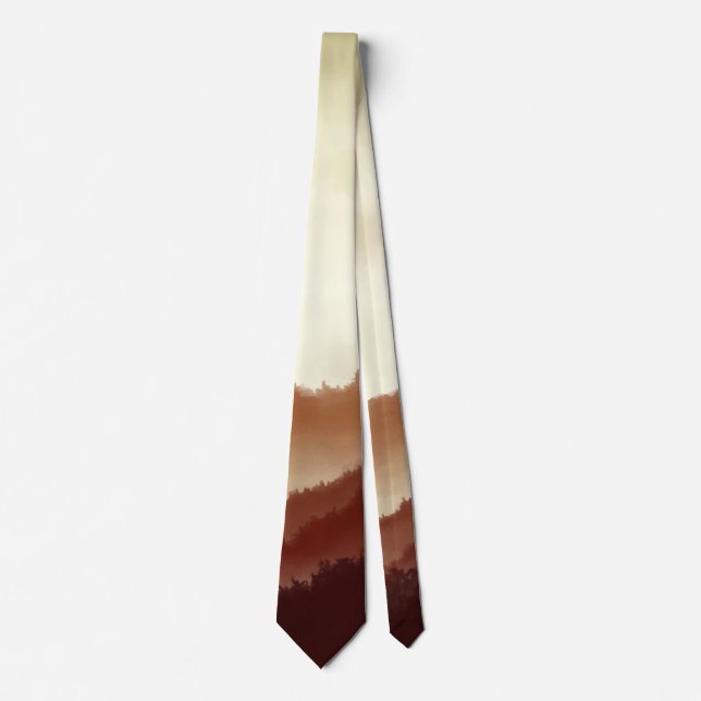Misty Autumn Forested Mountains Neck Tie (Front)