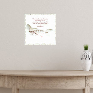 Misty Blossom Crossing Bible Verse Customizable Poster