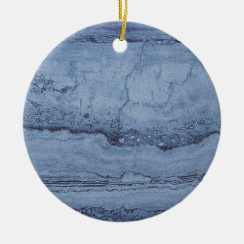 Misty Blue abstract Granite marble pattern  Ceramic Ornament