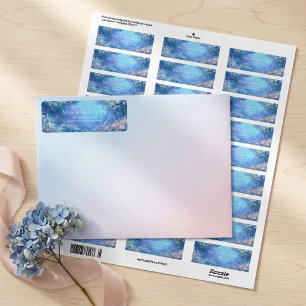 Misty Blue Enchanted Forest Gold Frame Label