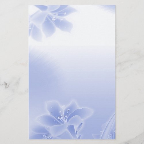 Misty Blue Floral Stationery