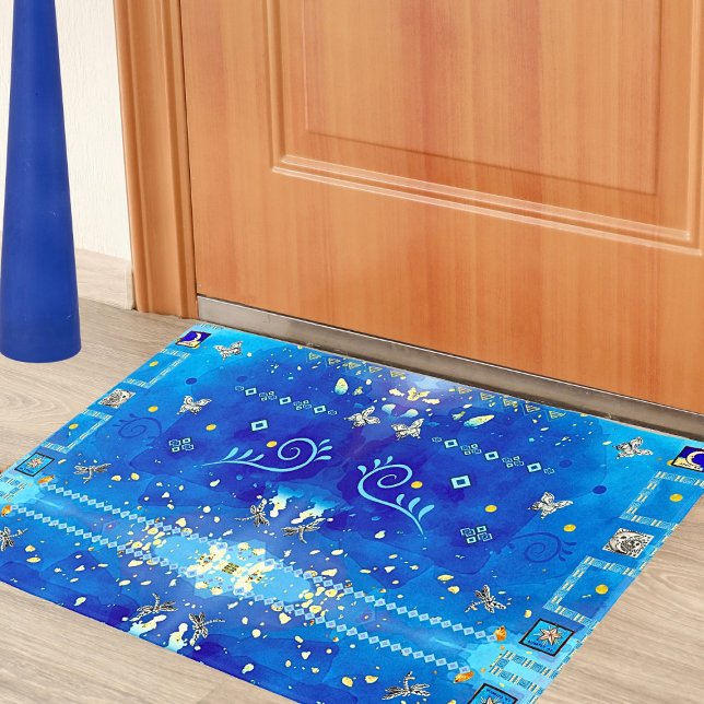 Misty Blue Mexican Art Luxury Decor  Doormat (Creator Uploaded)