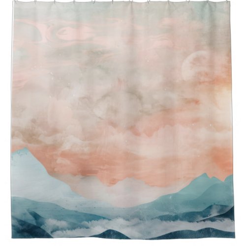 Misty Blue Mountains Shower Curtain