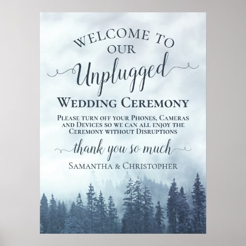 Misty Blue Mountains Unplugged Wedding Ceremony Poster