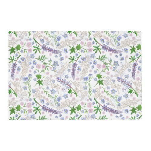 Misty blue Snow White Laminated Placemat