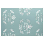 misty blue white French Script Keep Calm Carry On Fabric
