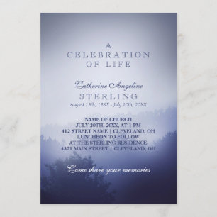 Misty Blue Woods A Celebration of Life Invitation