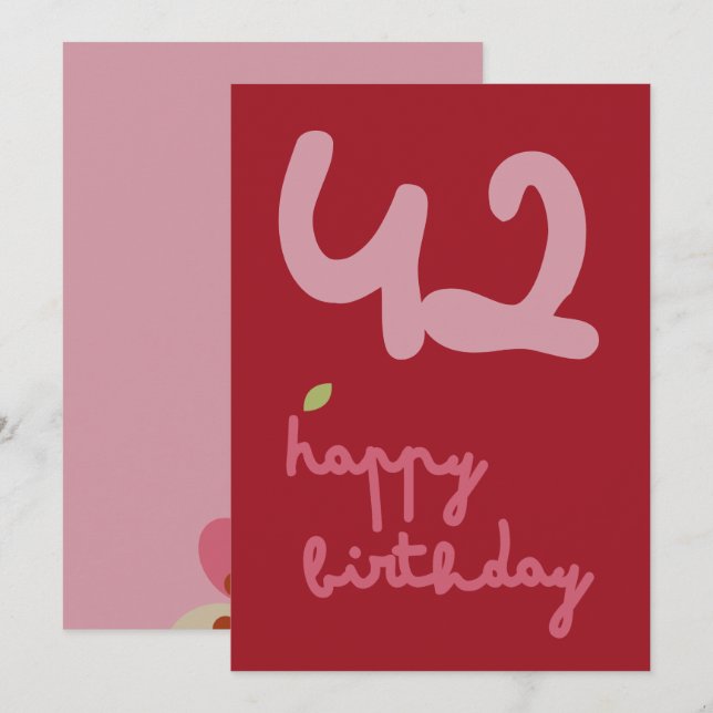 MISTY CHARM - Birthday Floral Invitation Card (Front/Back)
