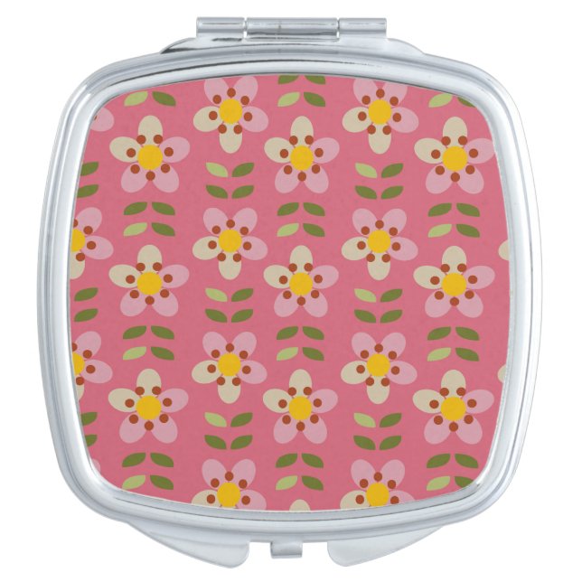 MISTY CHARM - Floral Compact Mirror (Front)