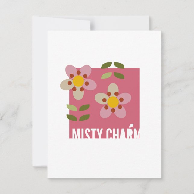 MISTY CHARM - Modern Floral Invitation Card (Front)