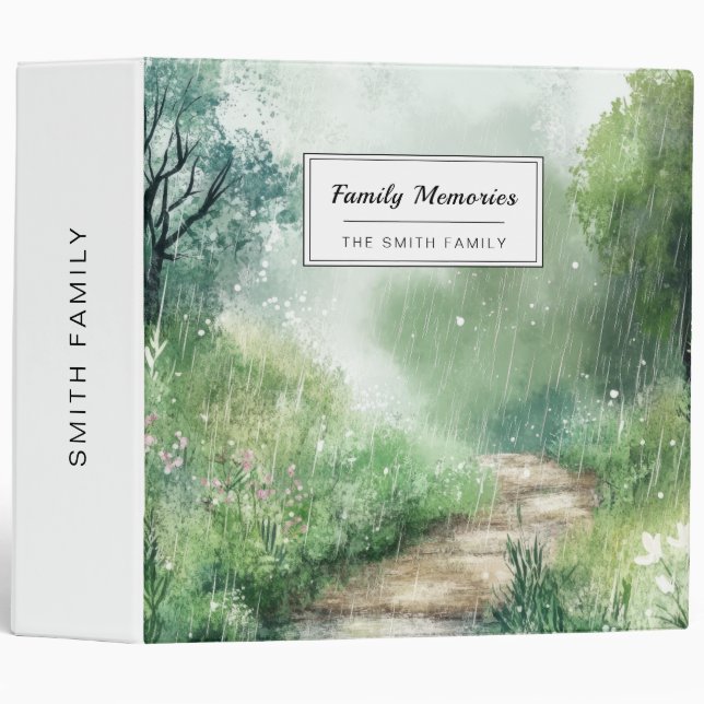 Misty Country Road Forest Path Landscape (2) 3 Ring Binder (Front/Spine)