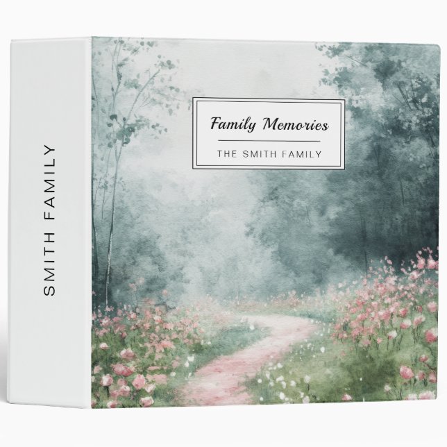 Misty Country Road Forest Path Landscape (4) 3 Ring Binder (Front/Spine)