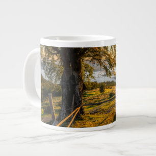Misty Dawn in a Forest Giant Coffee Mug