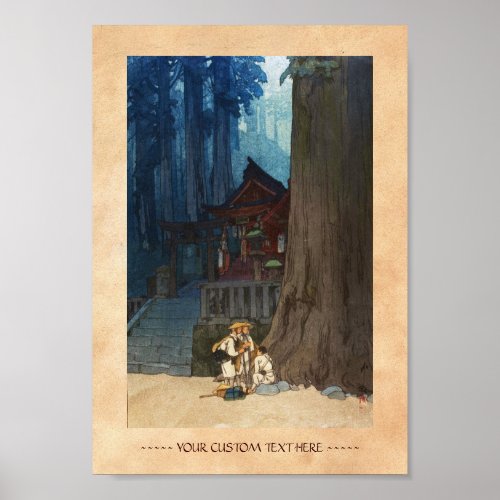 Misty day in Nikko Hiroshi Yoshida woodblock art Poster