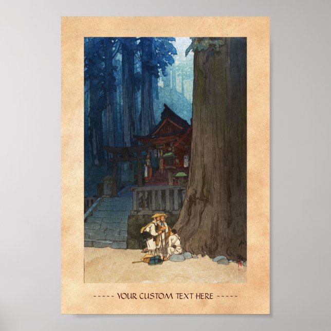 Misty day in Nikko Hiroshi Yoshida woodblock art Poster (Front)