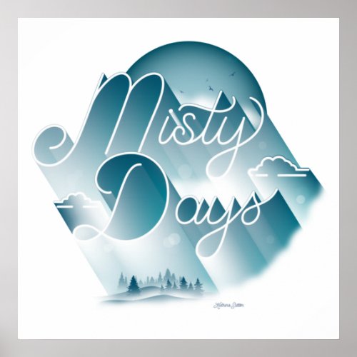 Misty Days Square Poster 24x24