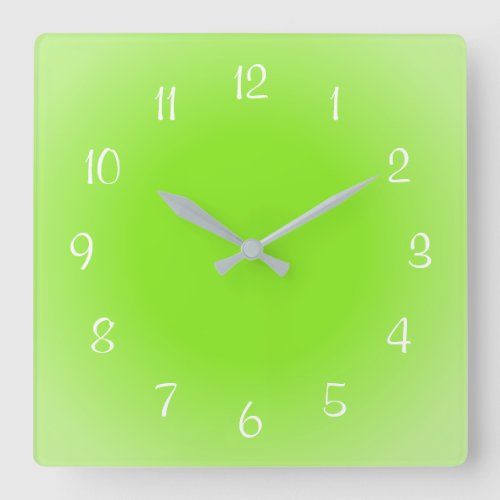Misty Edges Green Frosted Design Soft Colors Square Wall Clock