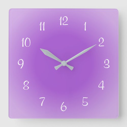 Misty Edges Purple Frosted Design Soft Colors Square Wall Clock