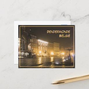 Misty evening in Dendermonde, Belgium Postcard