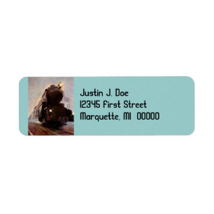Misty Evening Train Railroad Return address Label