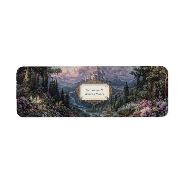 Misty Fairytale Castle Mountain Valley Label (Front)