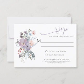 Misty Fields Calligraphy RSVP Cards