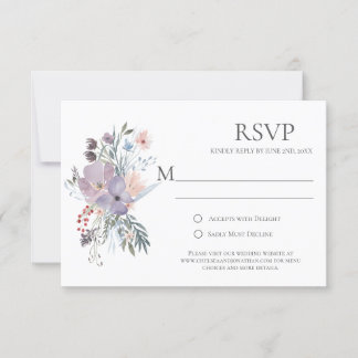 Misty Fields Calligraphy RSVP Cards