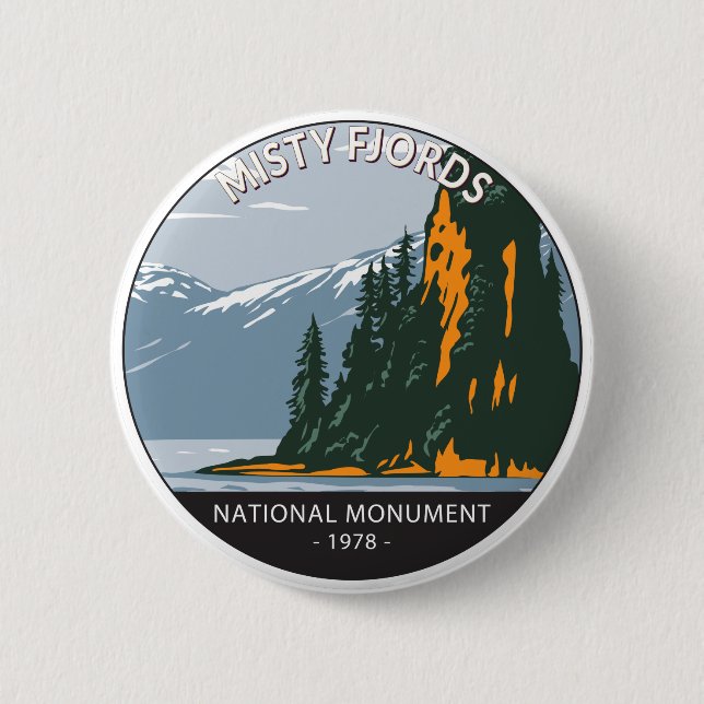 Misty Fjords National Monument New Eddystone  Button (Front)