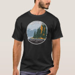 Misty Fjords National Monument New Eddystone T-Shirt<br><div class="desc">Misty Fjords vector artwork design. Called The Yosemite of the North for its similar geology,  the monument has widespread light-colored granite that has been sculpted by glaciers that gouged deep U-shaped troughs.</div>