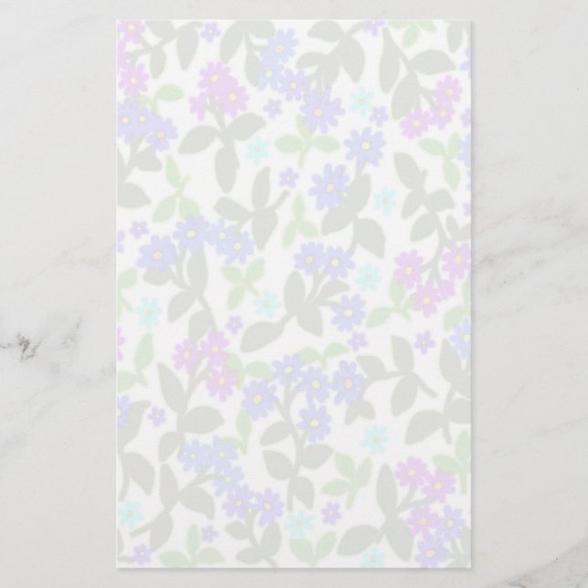 Misty Floral Garden Stationery (Front)