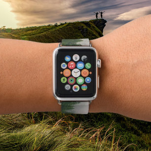 Misty Foggy Forest Trees Apple Watch Band