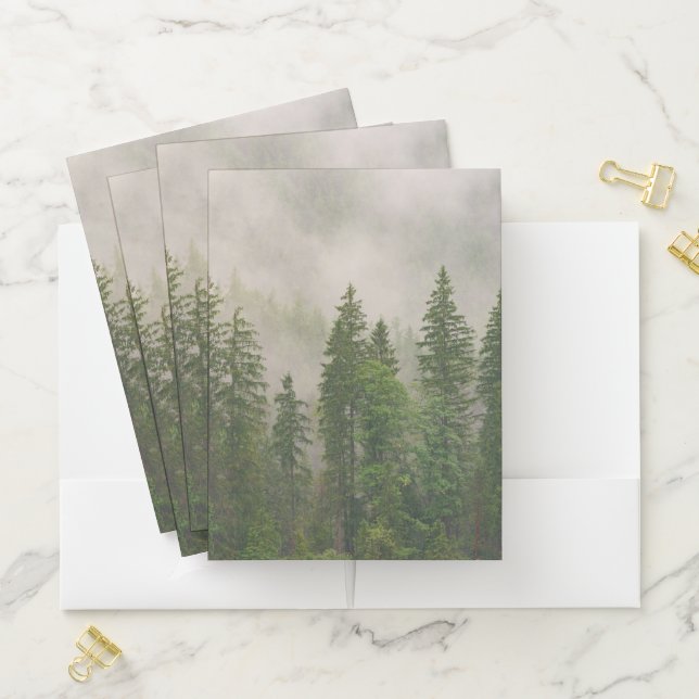 Misty Foggy Forest Trees Pocket Folder (In Situ)