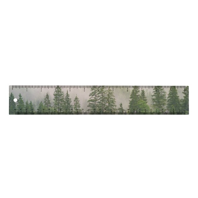 Misty Foggy Forest Trees Ruler (Front)