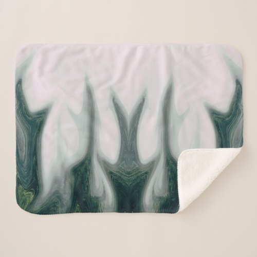 Misty Forest Abstract Design Sherpa Blanket