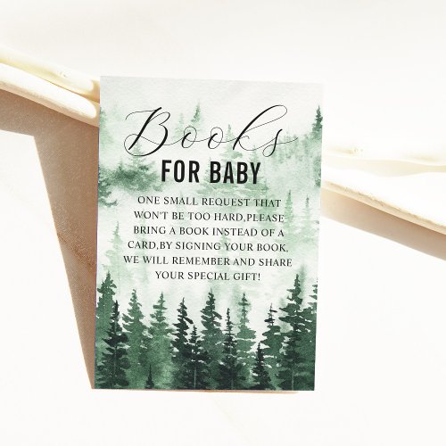Misty Forest Baby Shower Book Request Enclosure Card