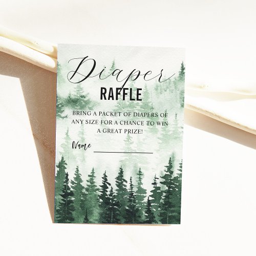 Misty Forest Baby Shower Diaper Raffle Enclosure Card