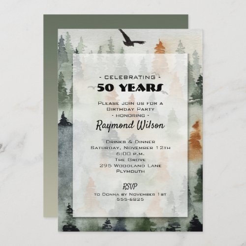 Misty Forest Birthday Party Invitation