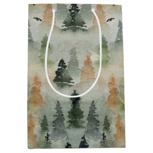 Misty Forest Birthday  Retirement MEDIUM Gift Bag