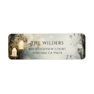 Misty Forest Candlelight Return Address Label