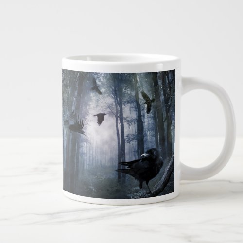 Misty Forest Crows Jumbo Mug
