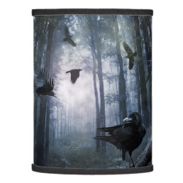 Misty Forest Crows Lamp Shade