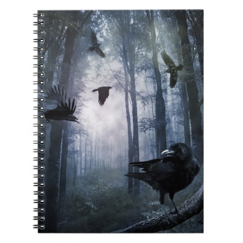 Misty Forest Crows Notebook